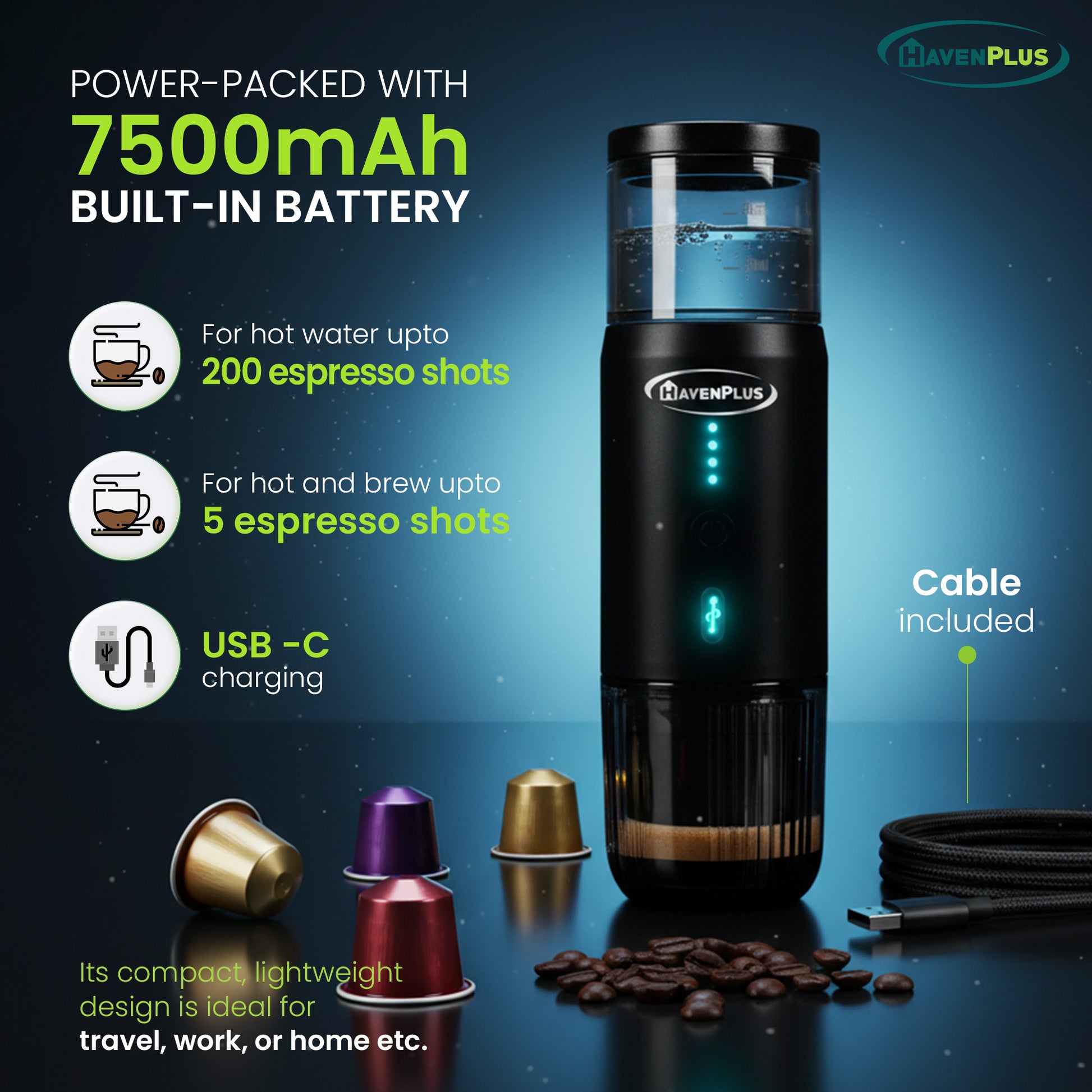 HavenPlus Portable Espresso Machine