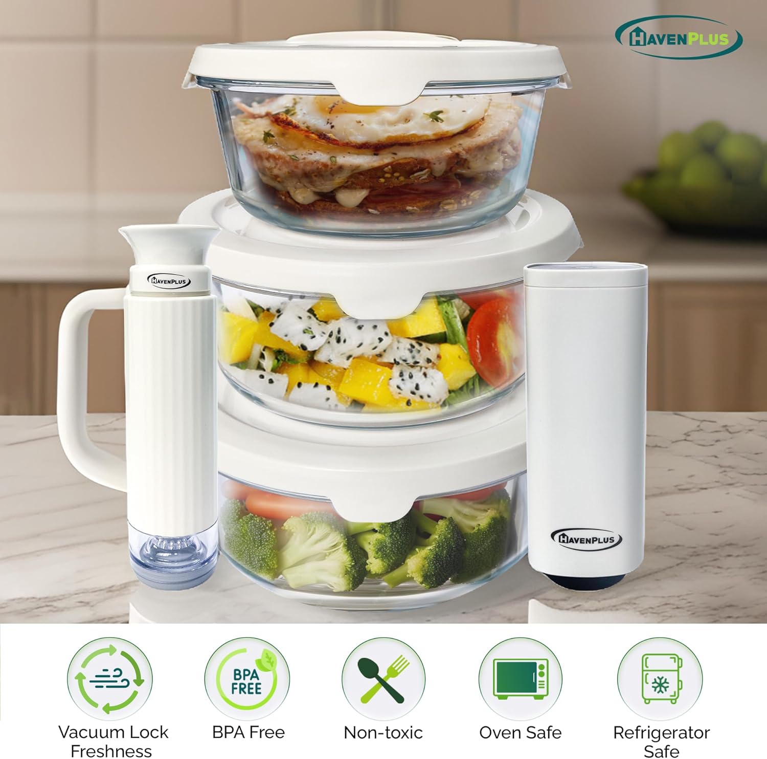 Food Vacuum Glass Storage Container