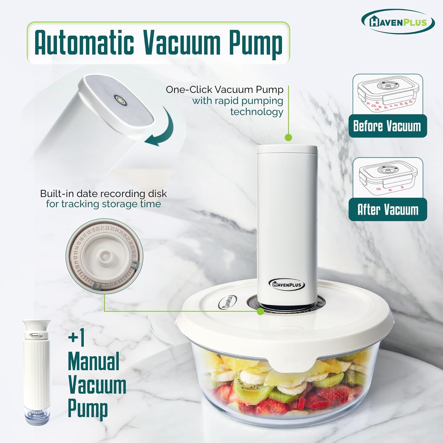Food Vacuum Glass Storage Container
