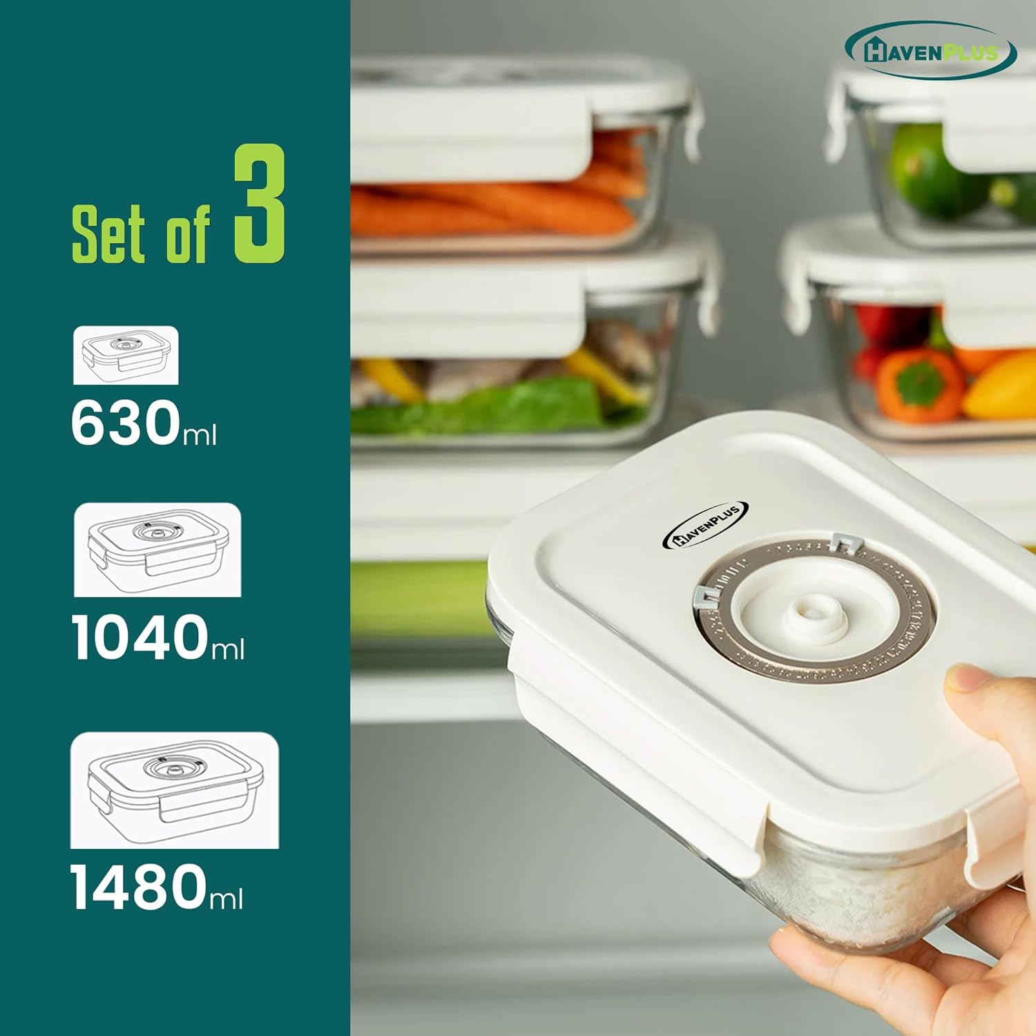 Food Vacuum Glass Storage Container