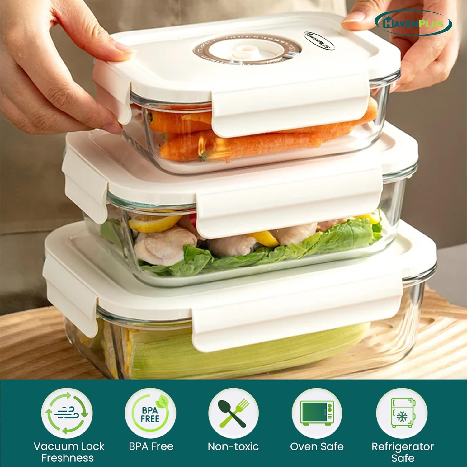 Food Vacuum Glass Storage Container