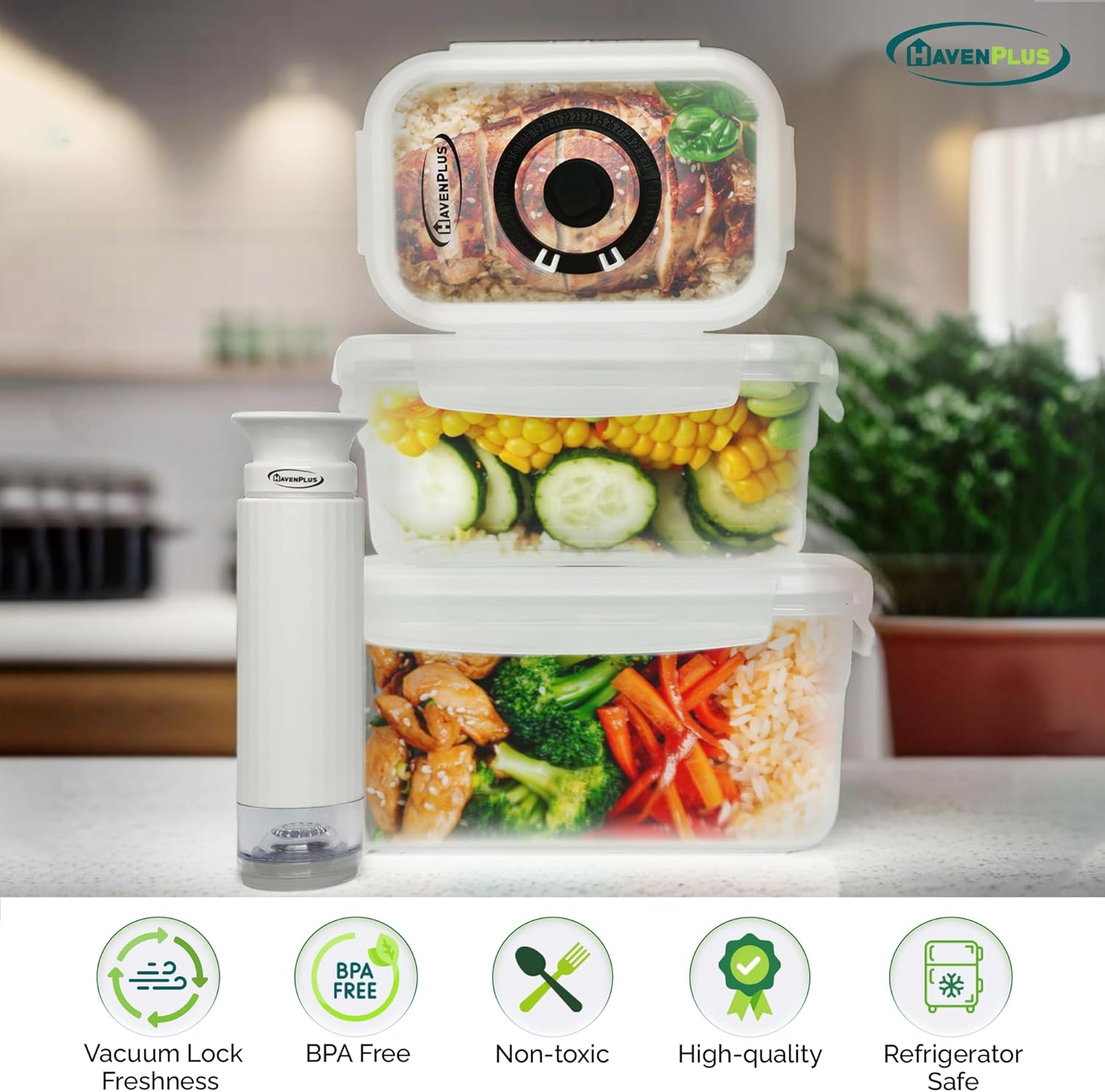 Food Vacuum Plastic Storage Container