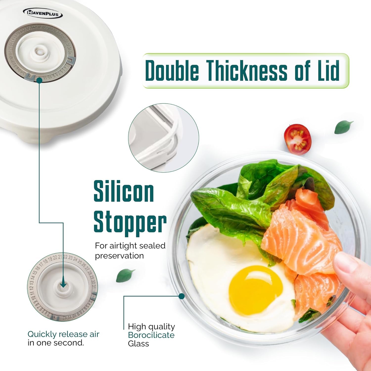 Food Vacuum Glass Storage Container