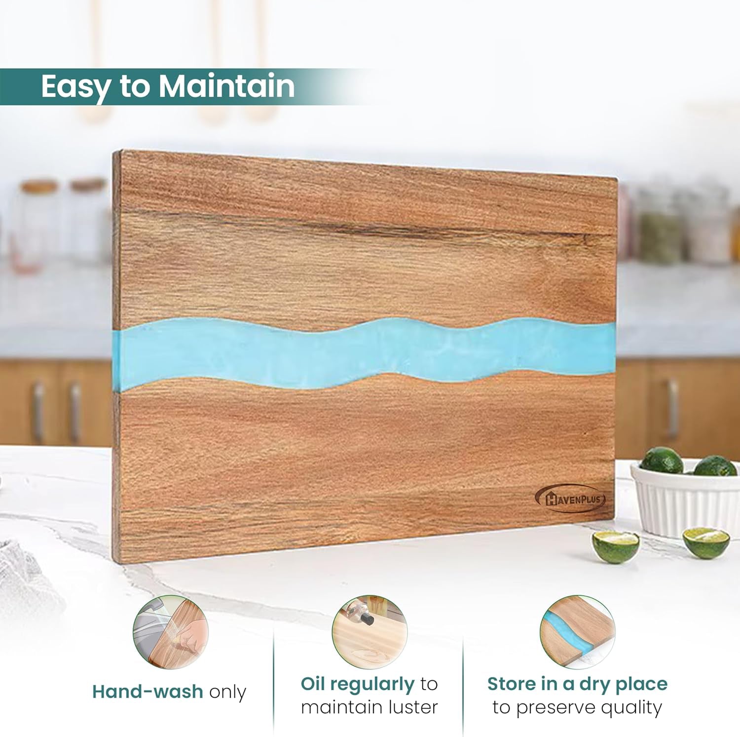 Ebony Wood & Resin Cutting Board