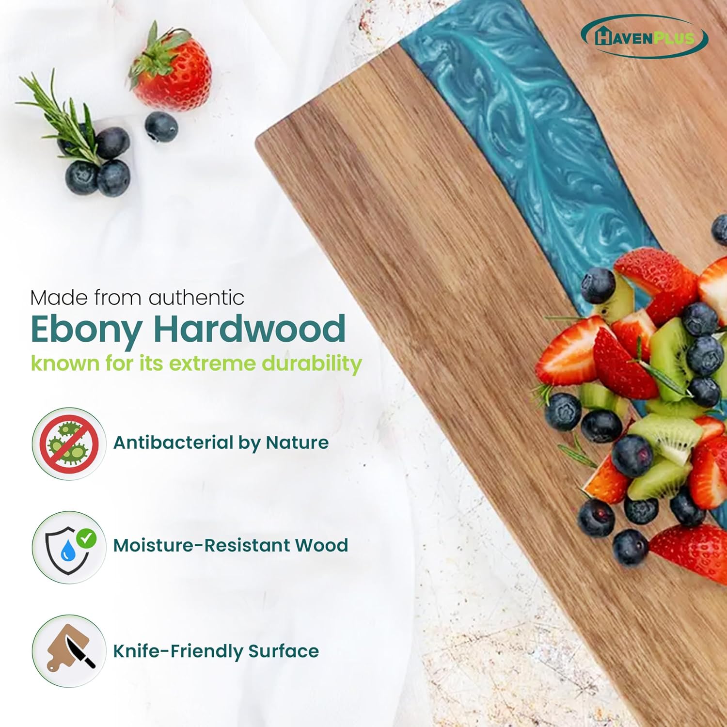 Ebony Wood & Resin Cutting Board