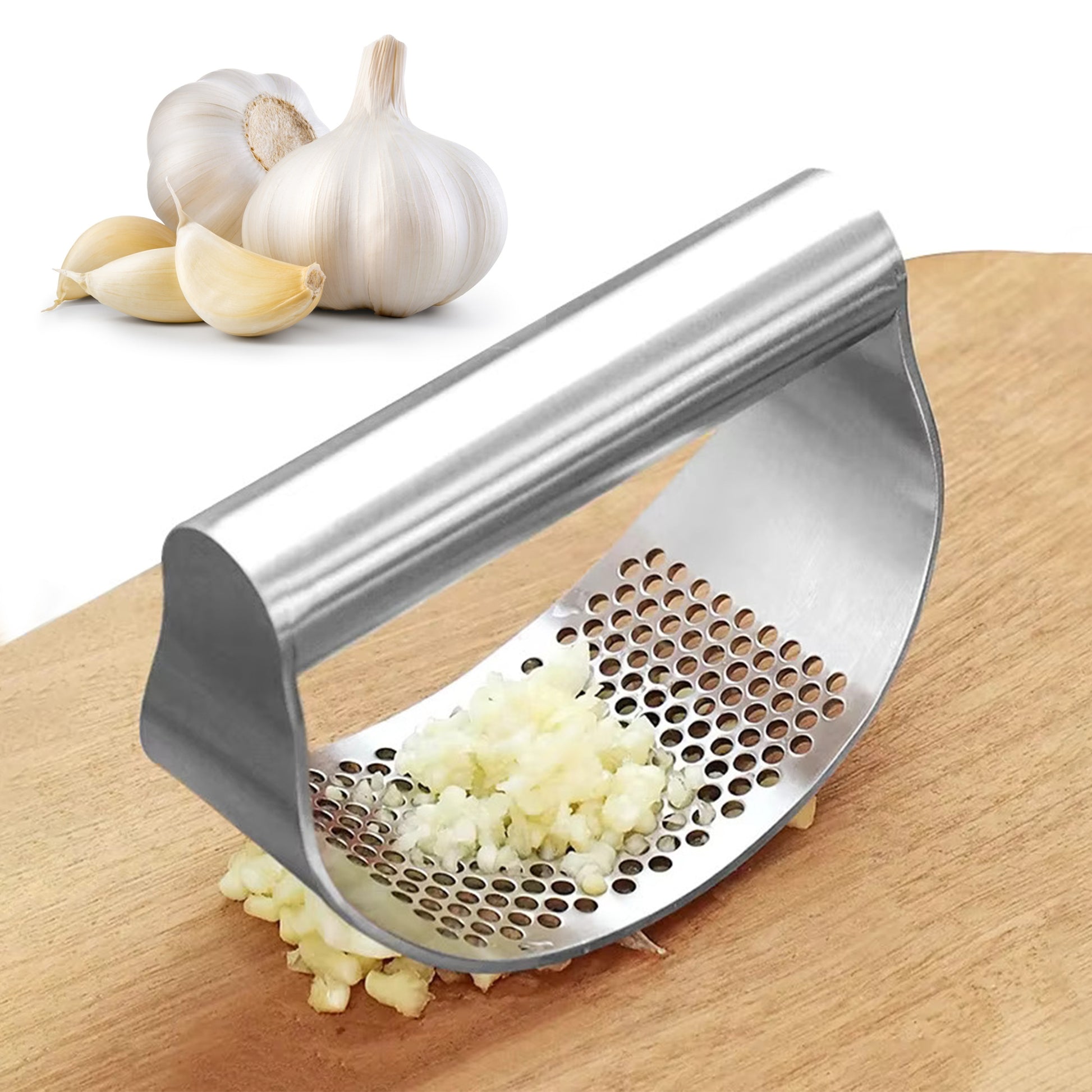 HavenPlus Garlic Press – Stainless Steel Crusher
