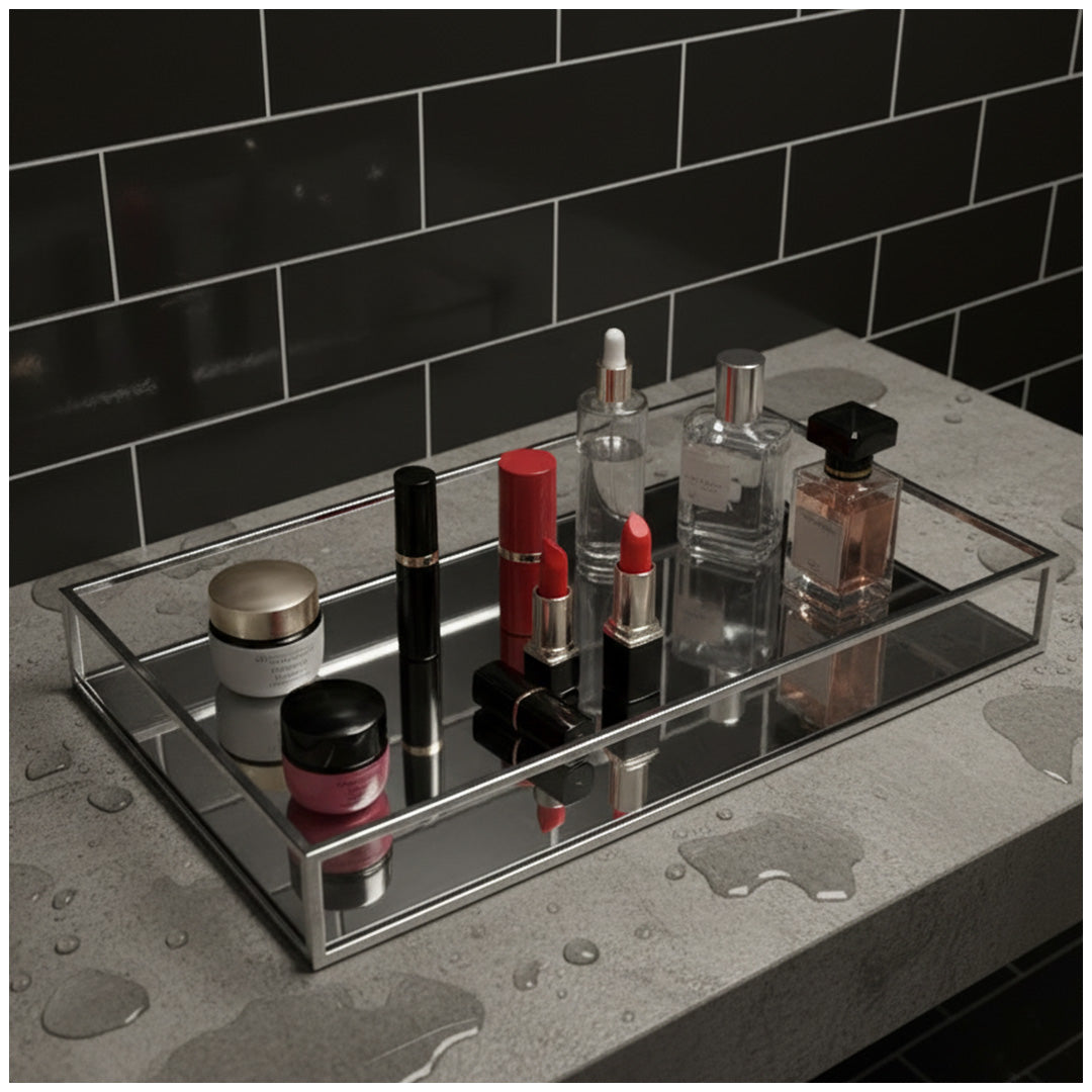 Vanity Acrylic Mirror Tray Set of 4