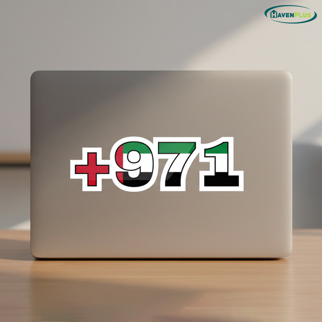 Premium +971 UAE Vinyl Sticker – Waterproof, Durable & Stylish
