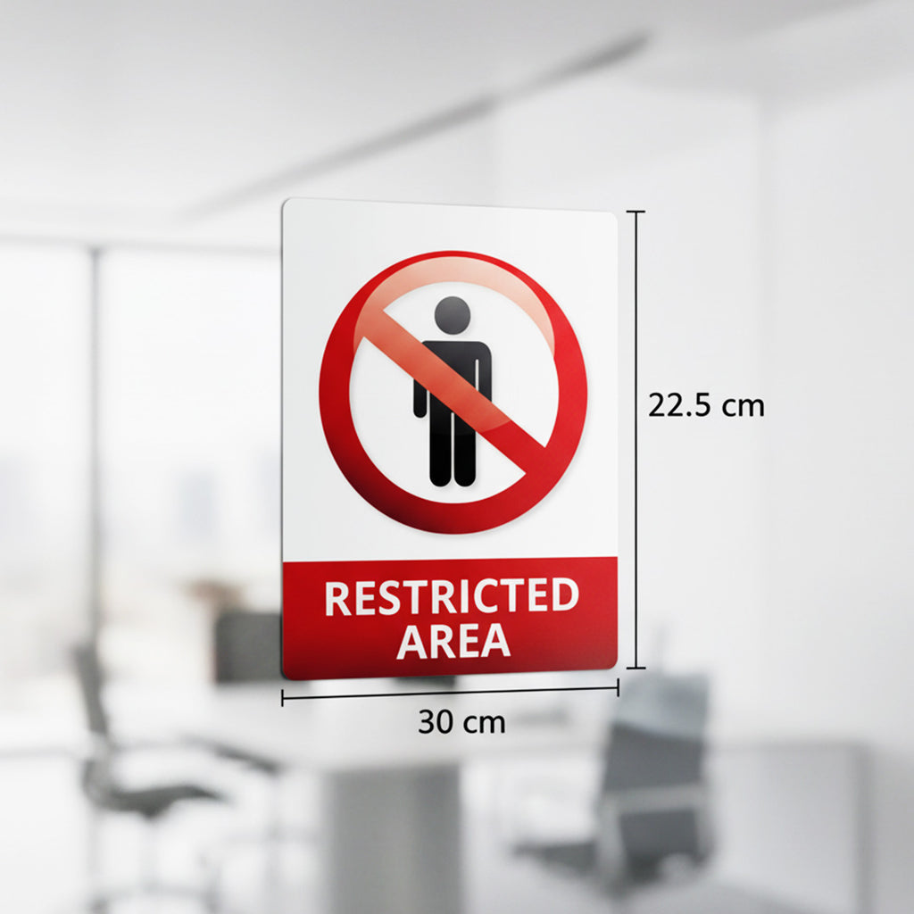 Restricted Area Sign Sticker