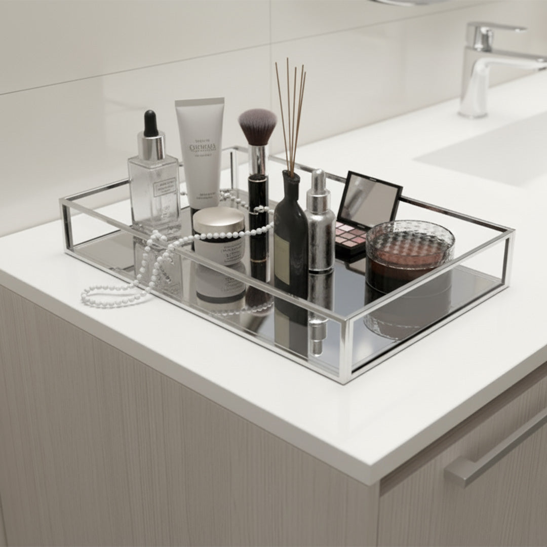 Vanity Acrylic Mirror Tray Set of 4