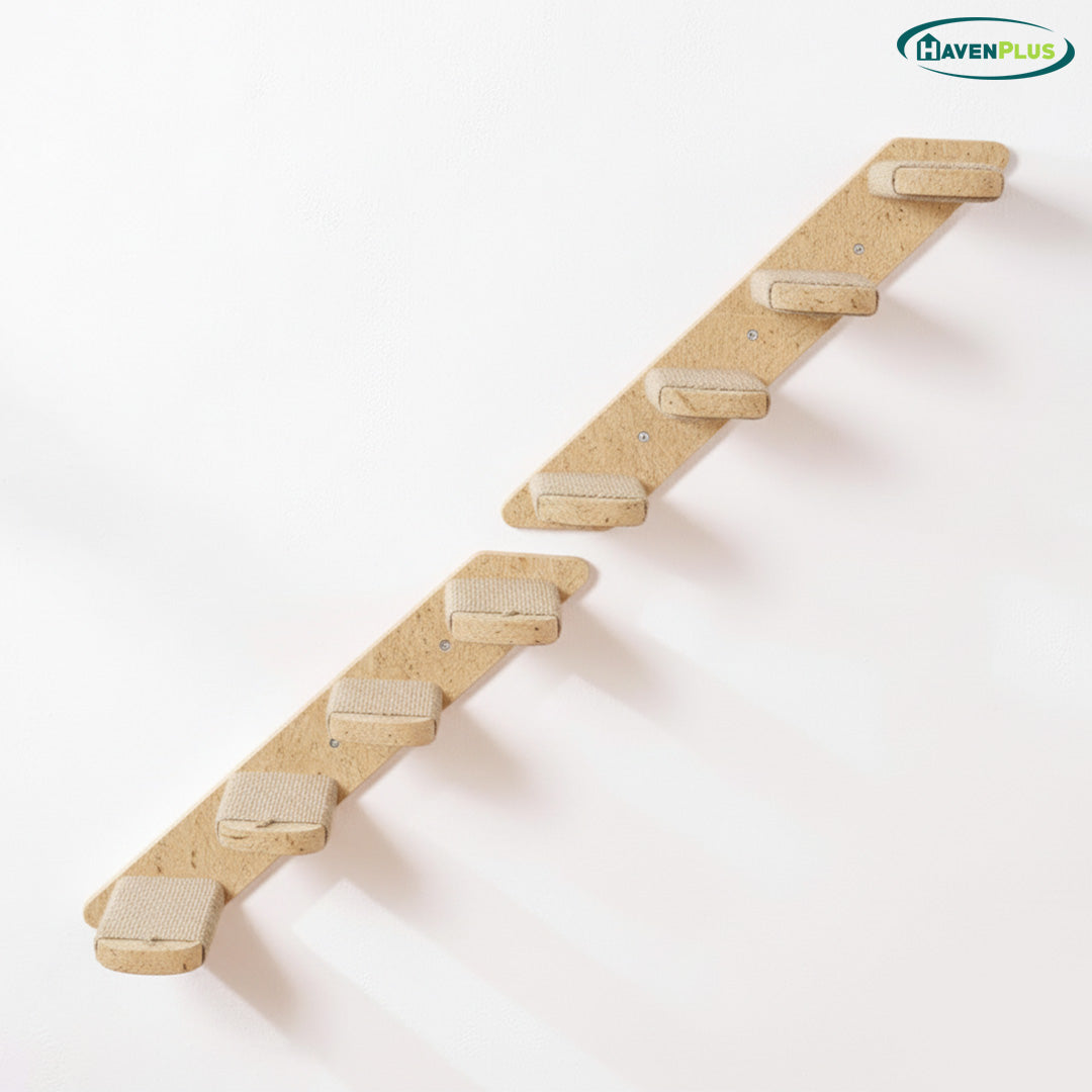 Cat Wall Steps with Rope - Set of 4