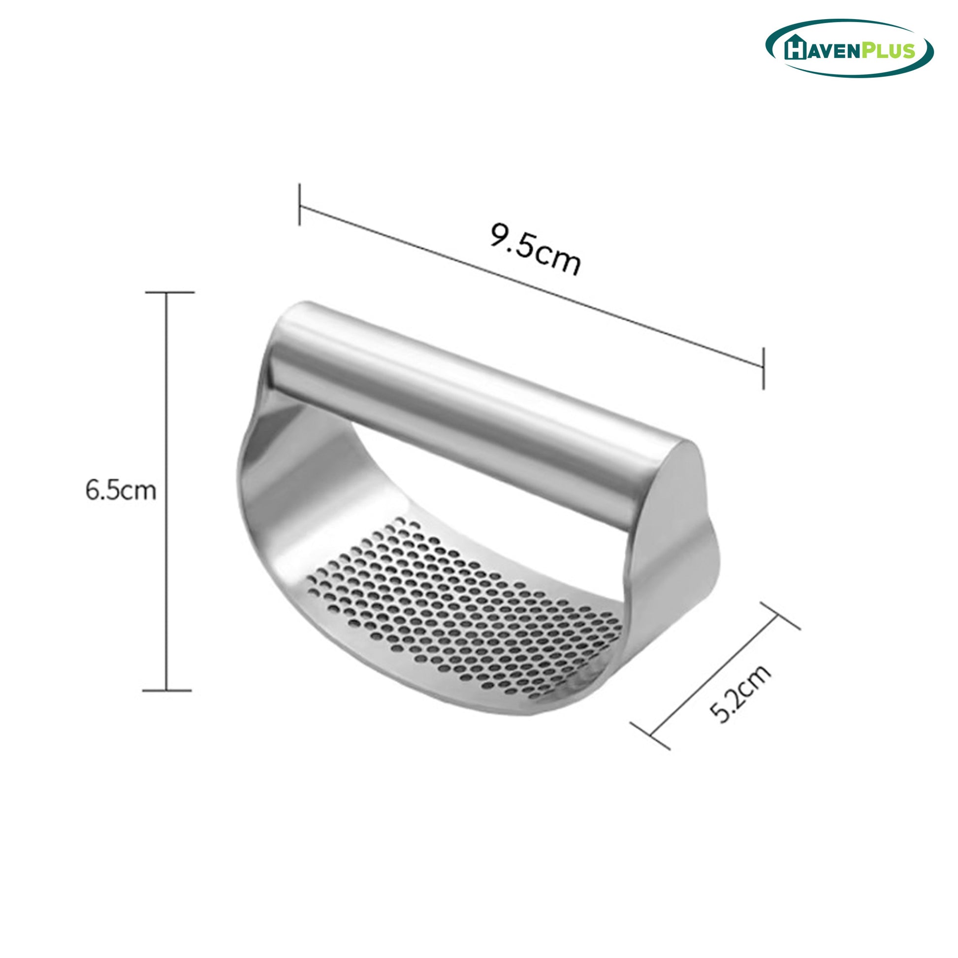 HavenPlus Garlic Press – Stainless Steel Crusher