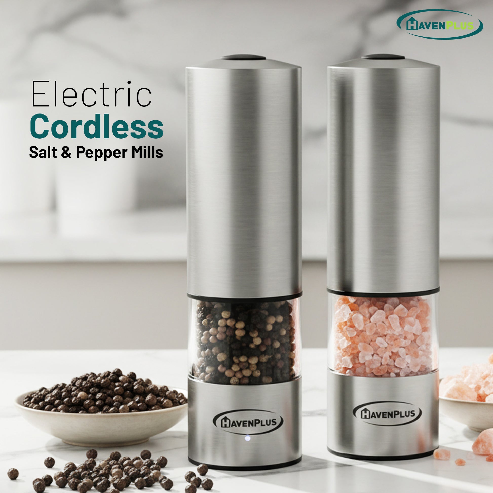 Electric Cordless Salt & Pepper Mill