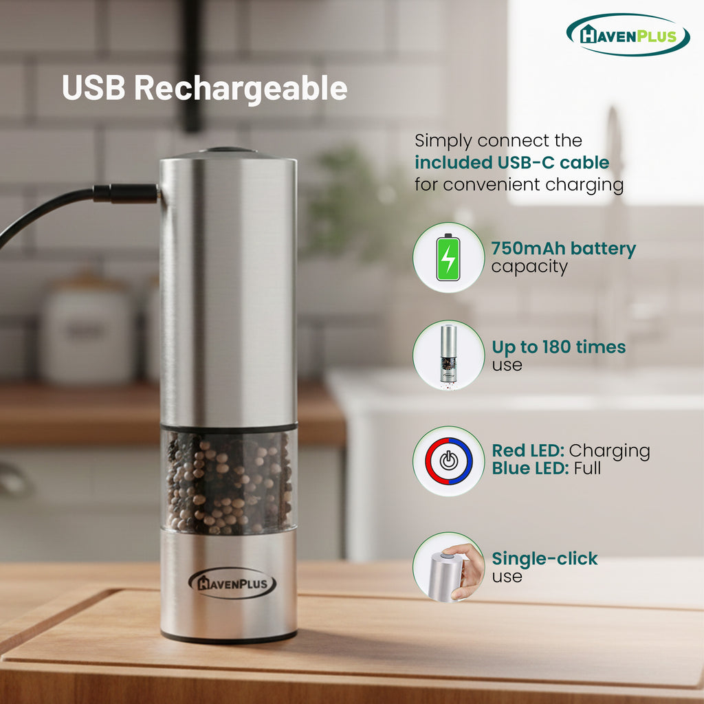 Electric Cordless Salt & Pepper Mill