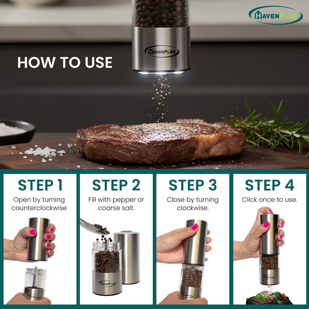 Electric Cordless Salt & Pepper Mill